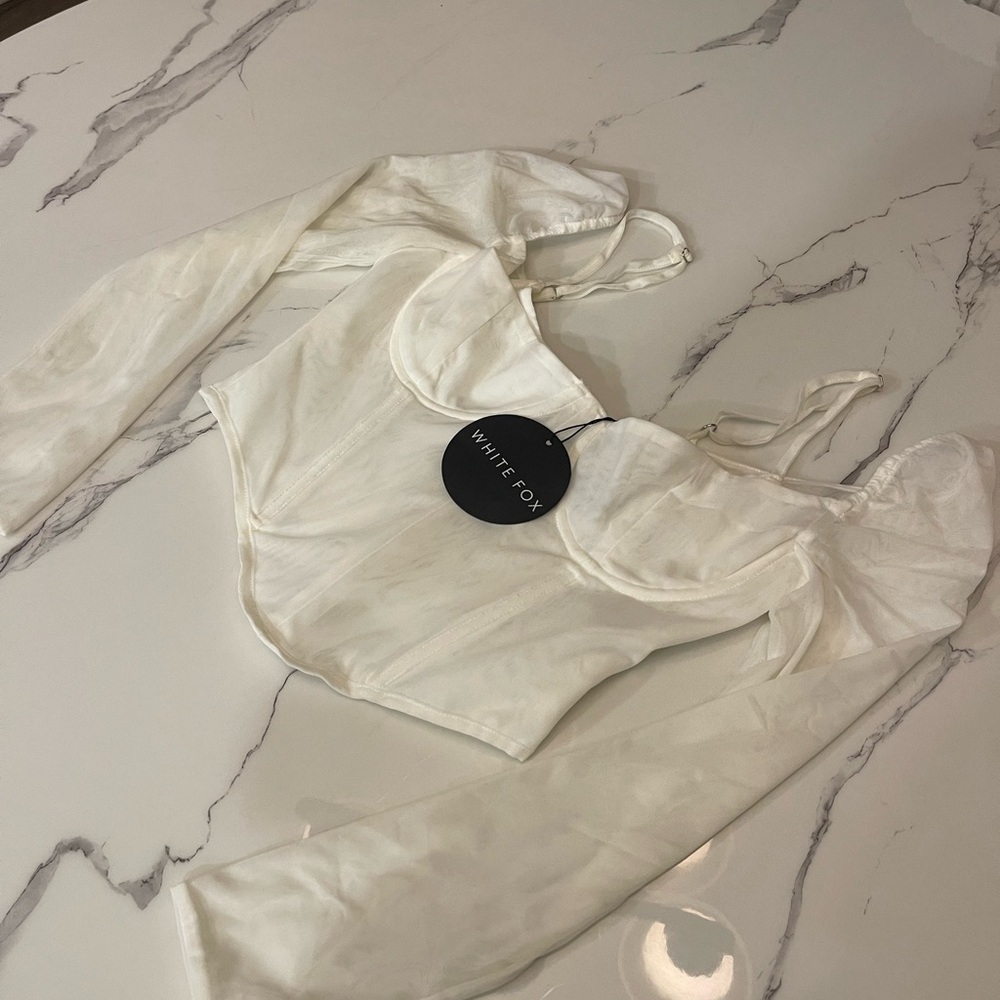 Brand New White Fox Long Sleeve Bustier Size M  (Mesh & breathable)
